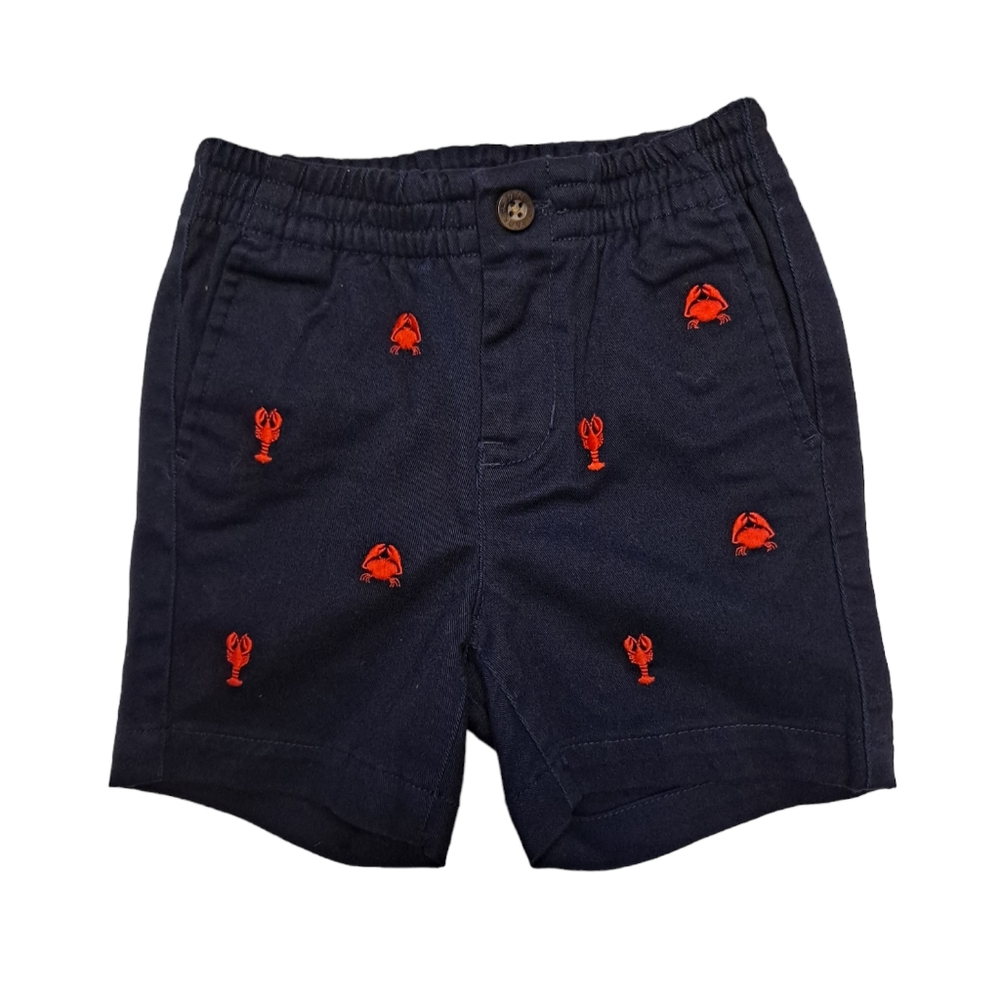 Janie and Jack blue shorts with red lobsters
